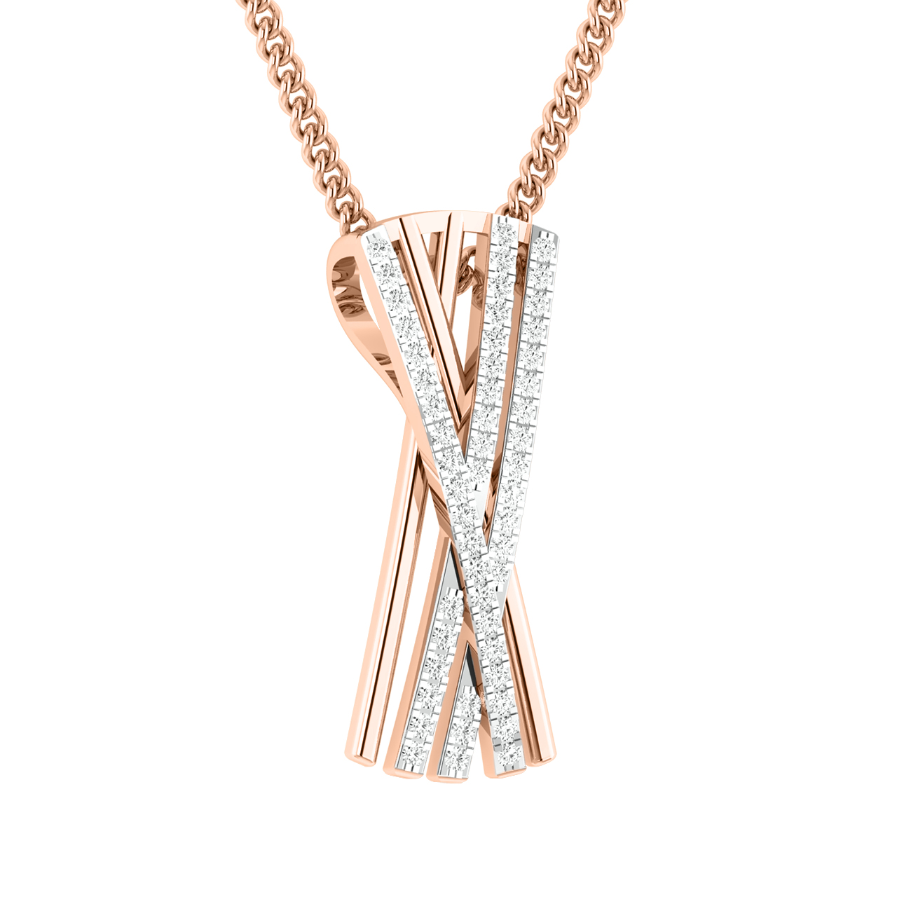 Anna Criss Cross Diamond Pendant For Office Wear